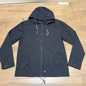 DC NWT Deadstock Men's Black Hooded Jacket Lightweight Coat Jacket Large